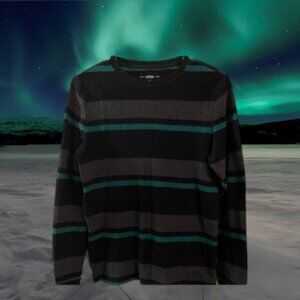 Urban Pipeline Stripe Sweater - Grey/Black/Green